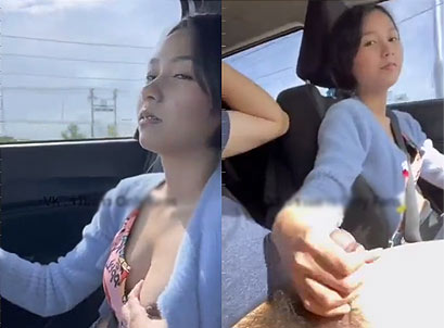 Onlyfans น้องเจ้ย Bararungbung ขับรถพร้อมชักว่าวผัว แก้ง่วง